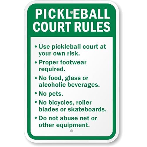 Pickleball Court Rules No Food No Pets Aluminum...