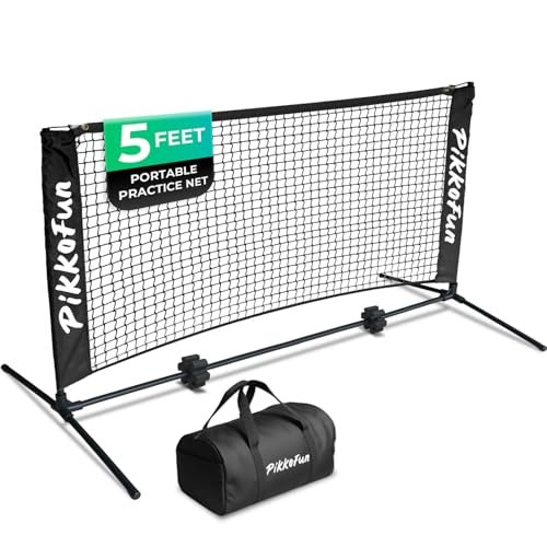 PIKKOFUN Mini Pickleball Net 5 FT, 1/4 Court Size...