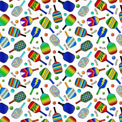 Cotton Elite Athlete Timeless Treasures Colorful Pickleball...