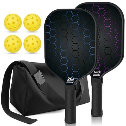 Jobunai 99.9% T300 Carbon Fiber Pickleball Paddles 2 Pack...