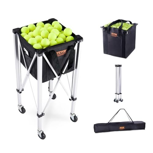 VEVOR Foldable Tennis Ball Hopper, Holds 150 Tennis Balls,...