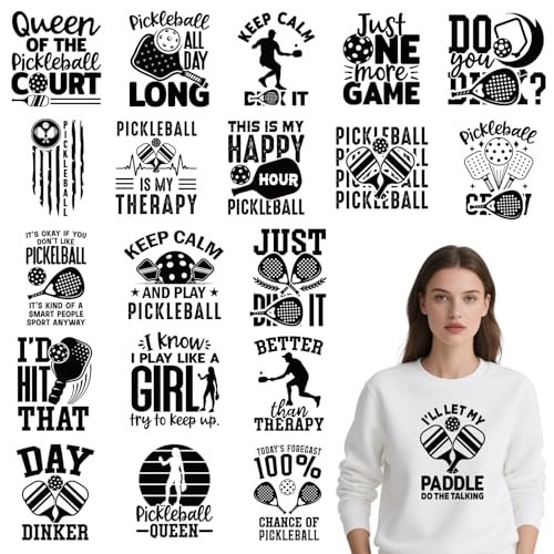Falueqg Pickleball Iron on Transfers for Tshirts - 20Pcs...