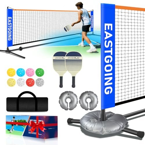 Pickleball Net for Driveway, Portable Pickleball Net Set...