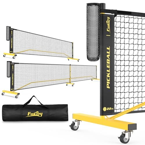 Pickleball Net with Wheels, Portable 2-in-1 Pickle Ball Net...