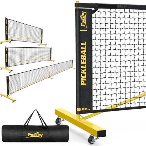 Pickleball Set Net with Wheels, Portable 3in1 Pickle Ball...