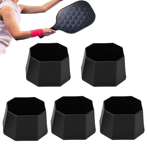 Large Size Pickleball Paddle Butt End Cover, 5pcs, Black
