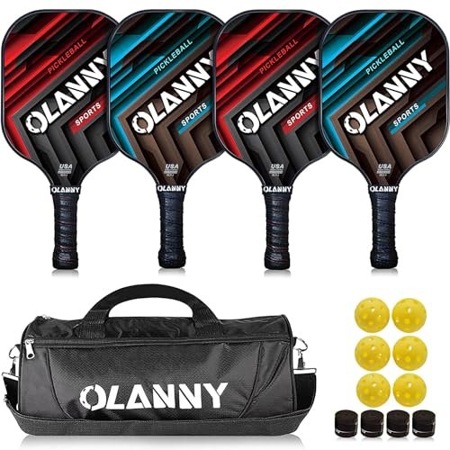 OLANNY Pickleball Paddles Set | Includes 4 Pickleball...