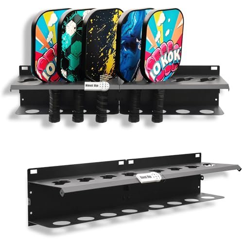PRAMOON Pickleball Paddle Rack, 8-Paddle Holder, Multiple...