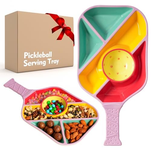 Pickleball Snack Serving Tray - Ceramic Bat Shaped Snack...