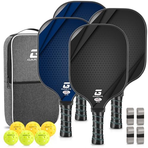 GARYE Pickleball Paddles Set of 4, Carbon Fiber Pickle...