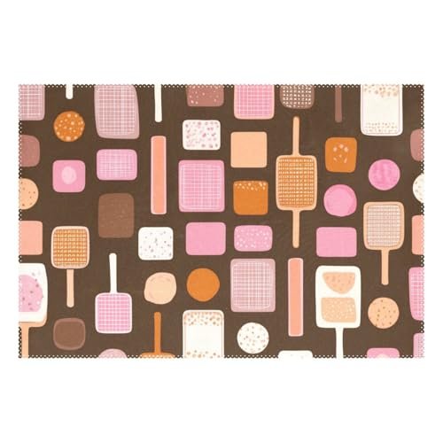 Pickleball and Paddle Placemats Washable Non-Slip Heat...