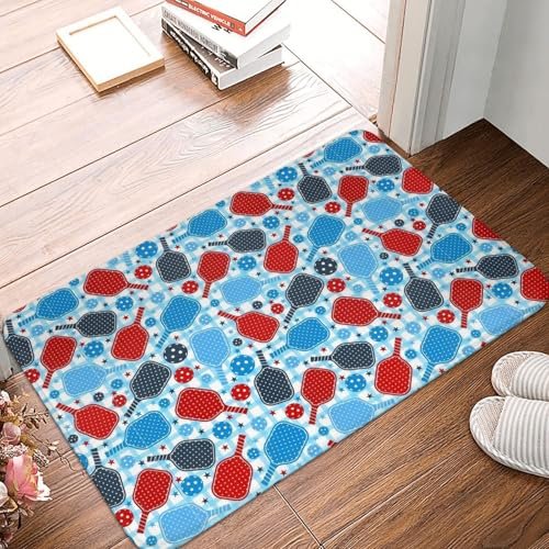 Sturin Pickleball Paddles Balls Plaid Area Mat Doormat...