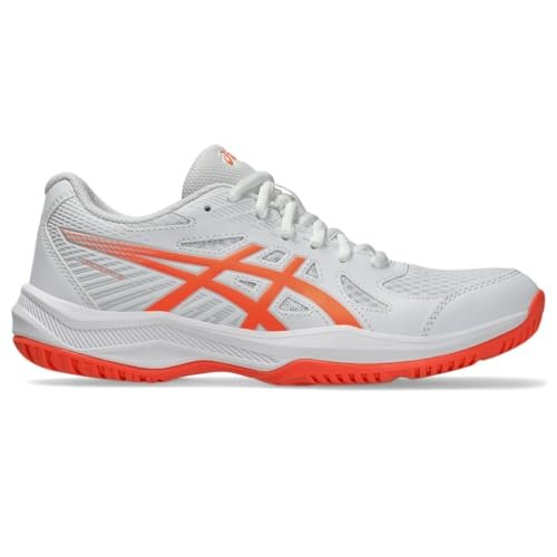 ASICS Women's Upcourt 6 Volleyball Shoes, 8, White/Vivid...