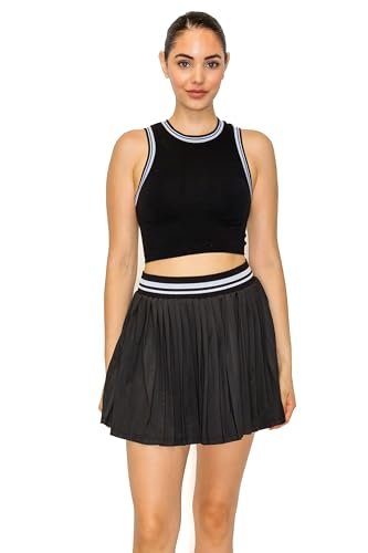 Leggings Depot Women's Tennis Skirt Set Two Piece Outfit...