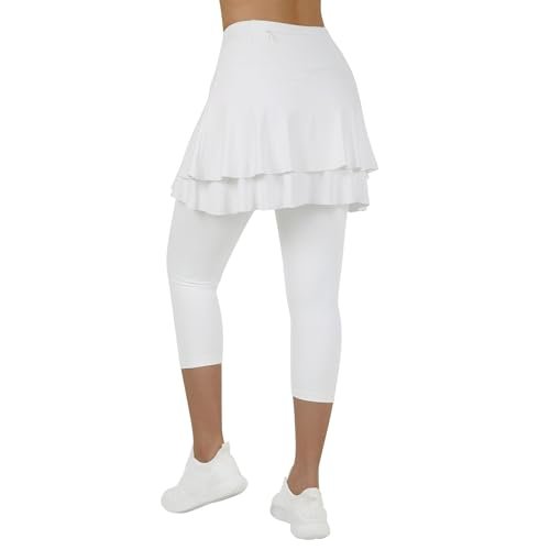 ANIVIVO Skirted Leggings for Women Capri, Athletic Tennis...