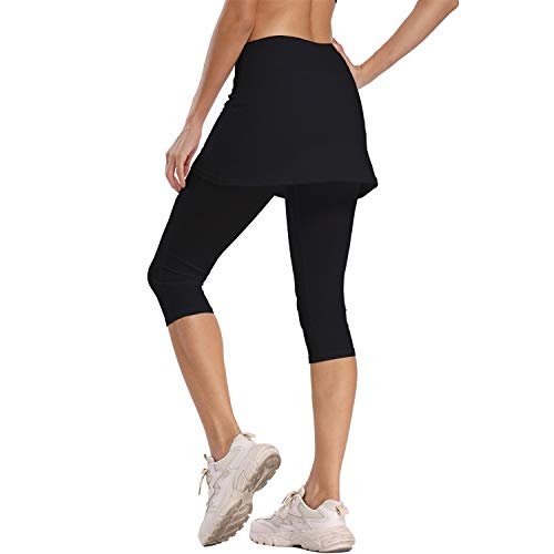 Ibeauti Womens UPF 50+ Yoga Skirted Capri Leggings Golf...