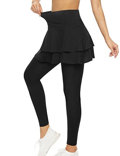 Tennis Skirted Leggings with Pockets for Women Golf Skapri...