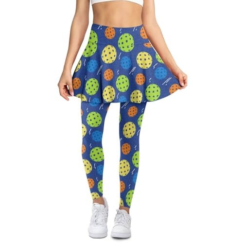 WHUVUMFY Women Tennis Skirted Leggings with Pockets...
