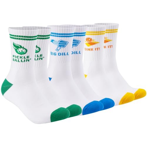 Newluck Pickleball Crew Socks 3 Pairs, Performance...