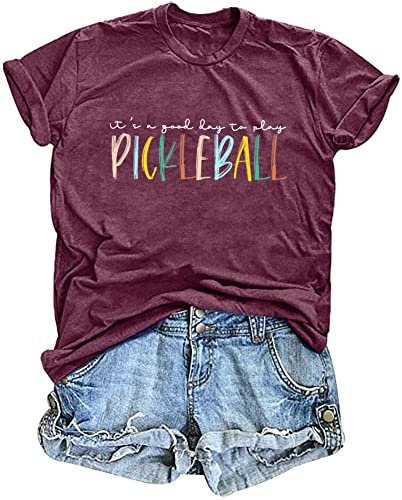 Women's Pickleball Graphic T-Shirt - Player Gift Tee, Short...