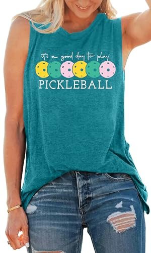 Pickleball Tank Tops Women Pickleball Graphic Tees Shirts...