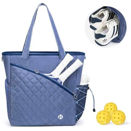 Pickleball Tote Bag for Women with Fence Hook, Quilted...