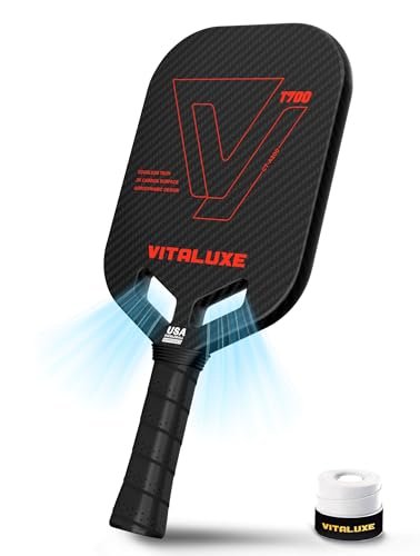 VITALUXE T700 Raw Carbon Fiber Pickleball Paddle, Edgeless...
