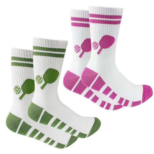 KOFULL 2 Pairs Pickleball Socks for Women and Men -...