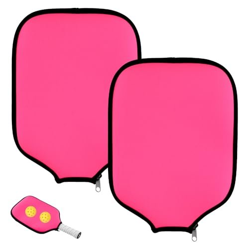 PEUTIER 2pcs Pink Pickleball Racket Cover, 8.6 x 12.2...