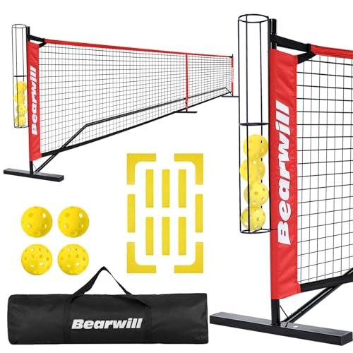 Bearwill Pickleball Net, 22 FT Pickleball Net for Driveway,...