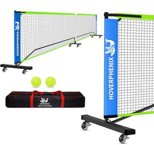 Portable Pickleball Net with Wheels, 22FT Regulation Size...