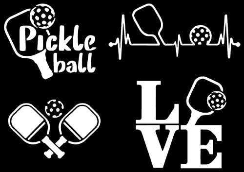 Pickleball Decals 4 Pack: Pickle Ball, Pickleball...