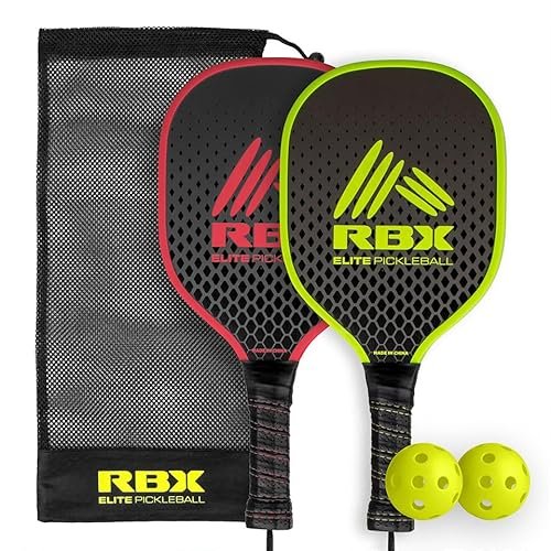 RBX Pickleball Equipment Set (2 Pack 2 Paddles, 2 Balls)...