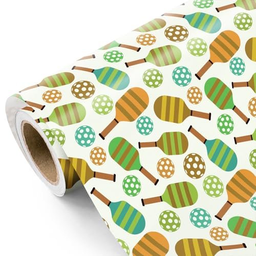 WRAPAHOLIC Pickleball Wrapping Paper - Mini Roll - 17...