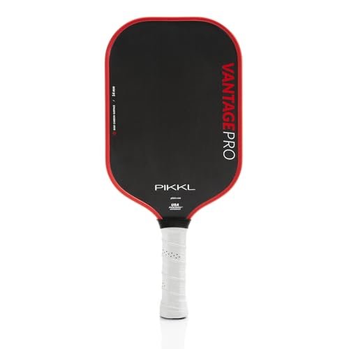 PIKKL VantagePro Carbon Fiber Pickleball Paddle (Red, 14 mm)