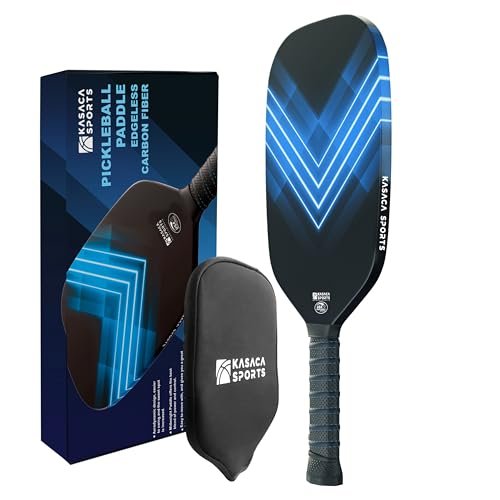 Kasaca Edgeless Carbon Fiber Pickleball Paddle with Cover -...