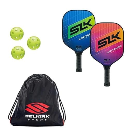 Selkirk SLK Latitude Pickleball Bundle- 2 Paddles, 3 Balls,...
